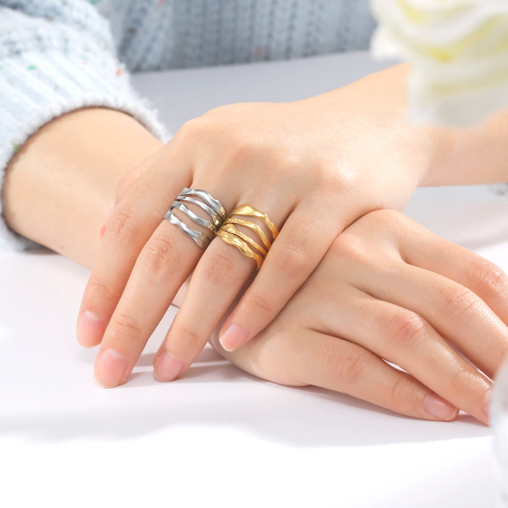 Fancy Stainless Steel Women Rings