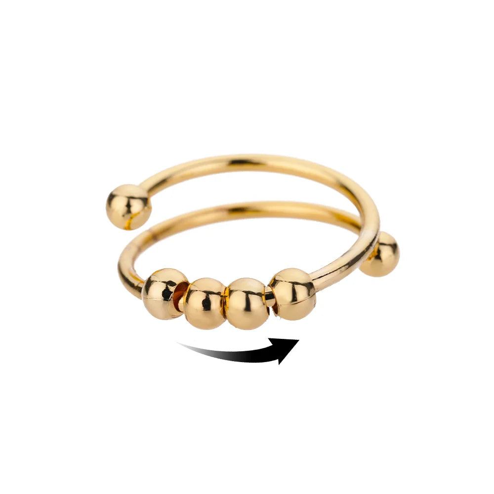 Anti Stress Anxiety Fidget Rings for Women Stainless Steel