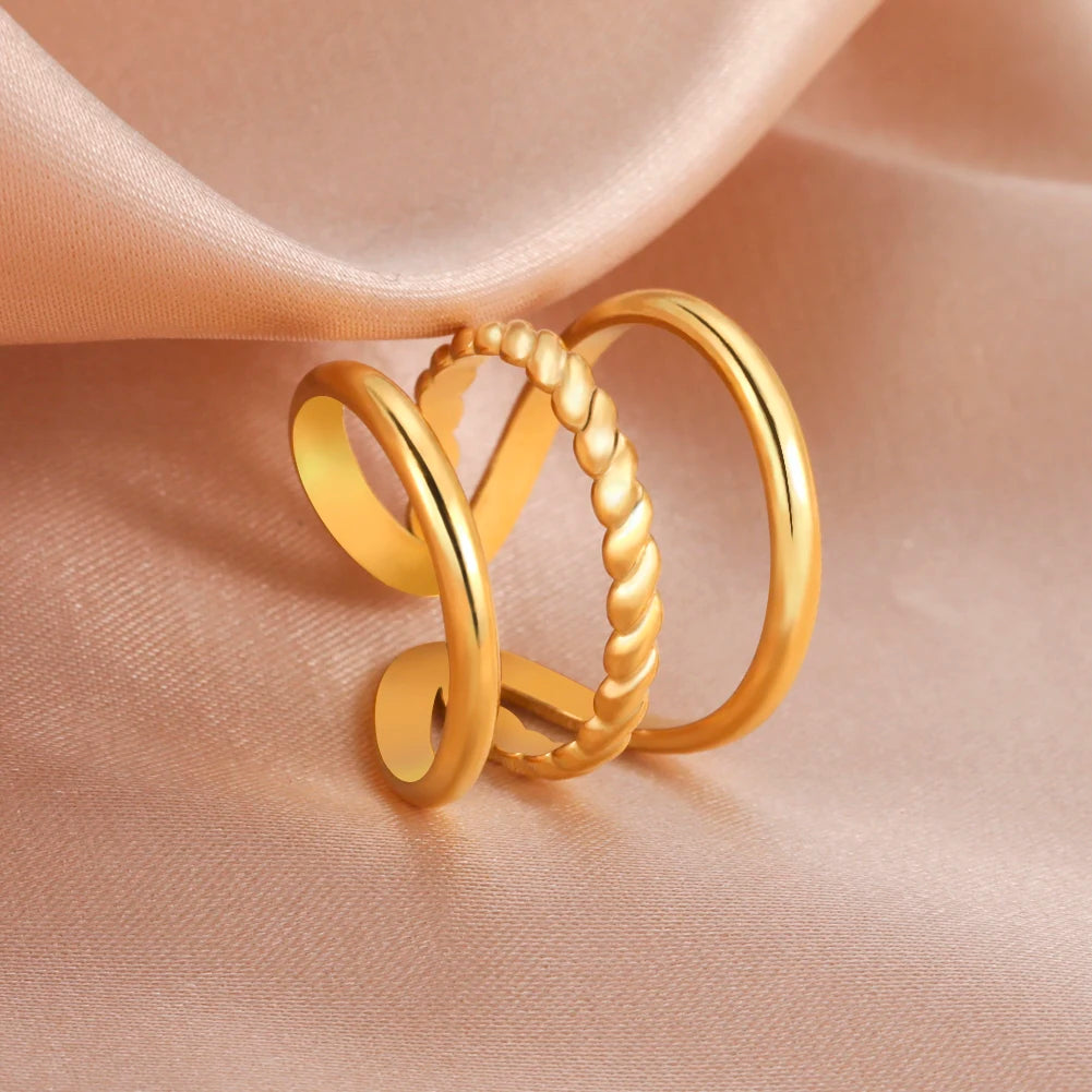 Fancy Stainless Steel Women Rings