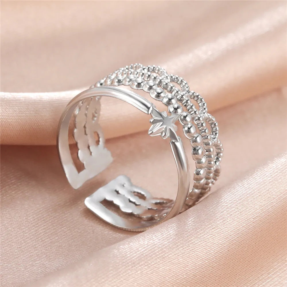 Fancy Stainless Steel Women Rings
