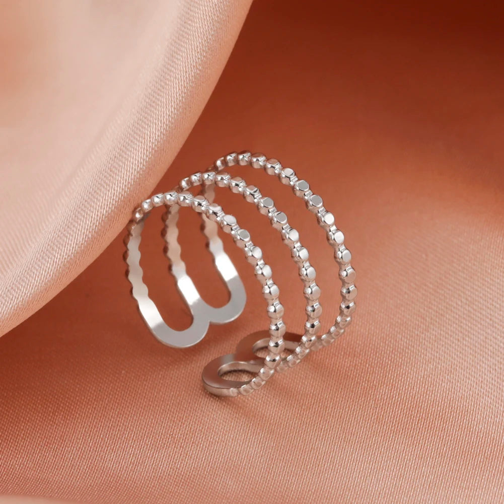 Fancy Stainless Steel Women Rings