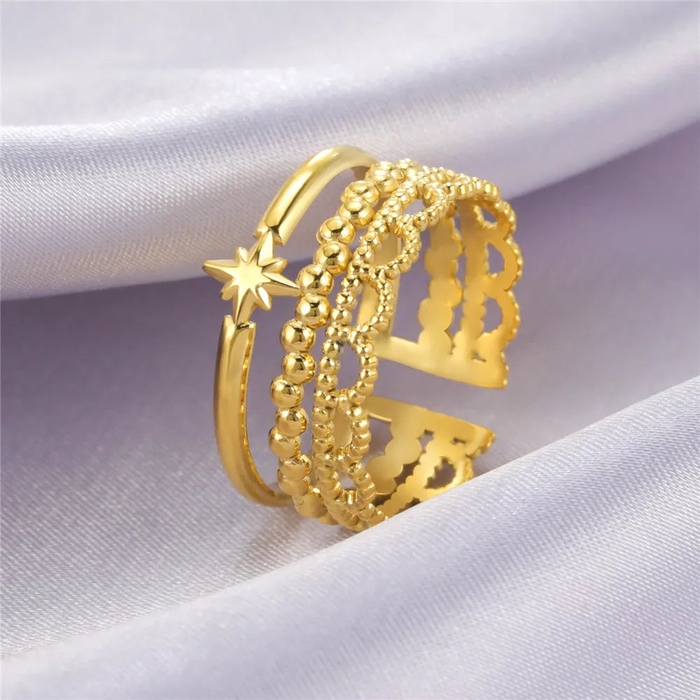 Fancy Stainless Steel Women Rings