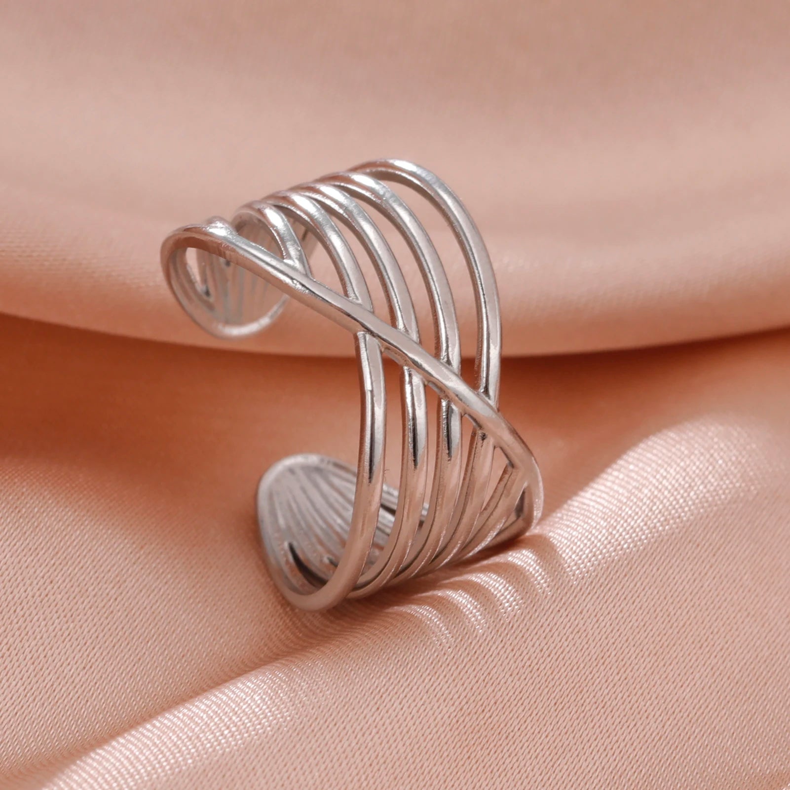 Fancy Stainless Steel Women Rings