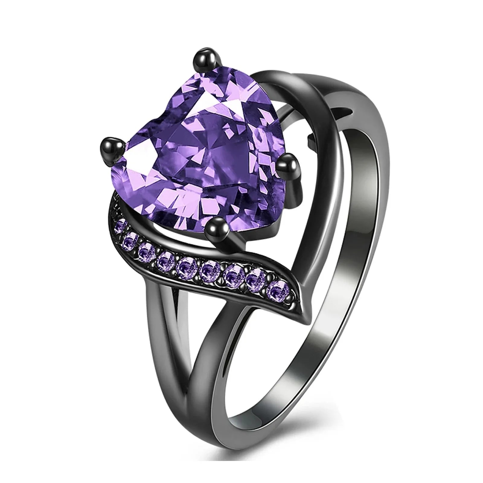 Couple Romantic  Rings Women Heart Blue Rhinestones Zircon Ring Men Stainless Steel Celtic Dragon Ring