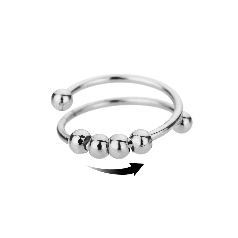 Anti Stress Anxiety Fidget Rings for Women Stainless Steel