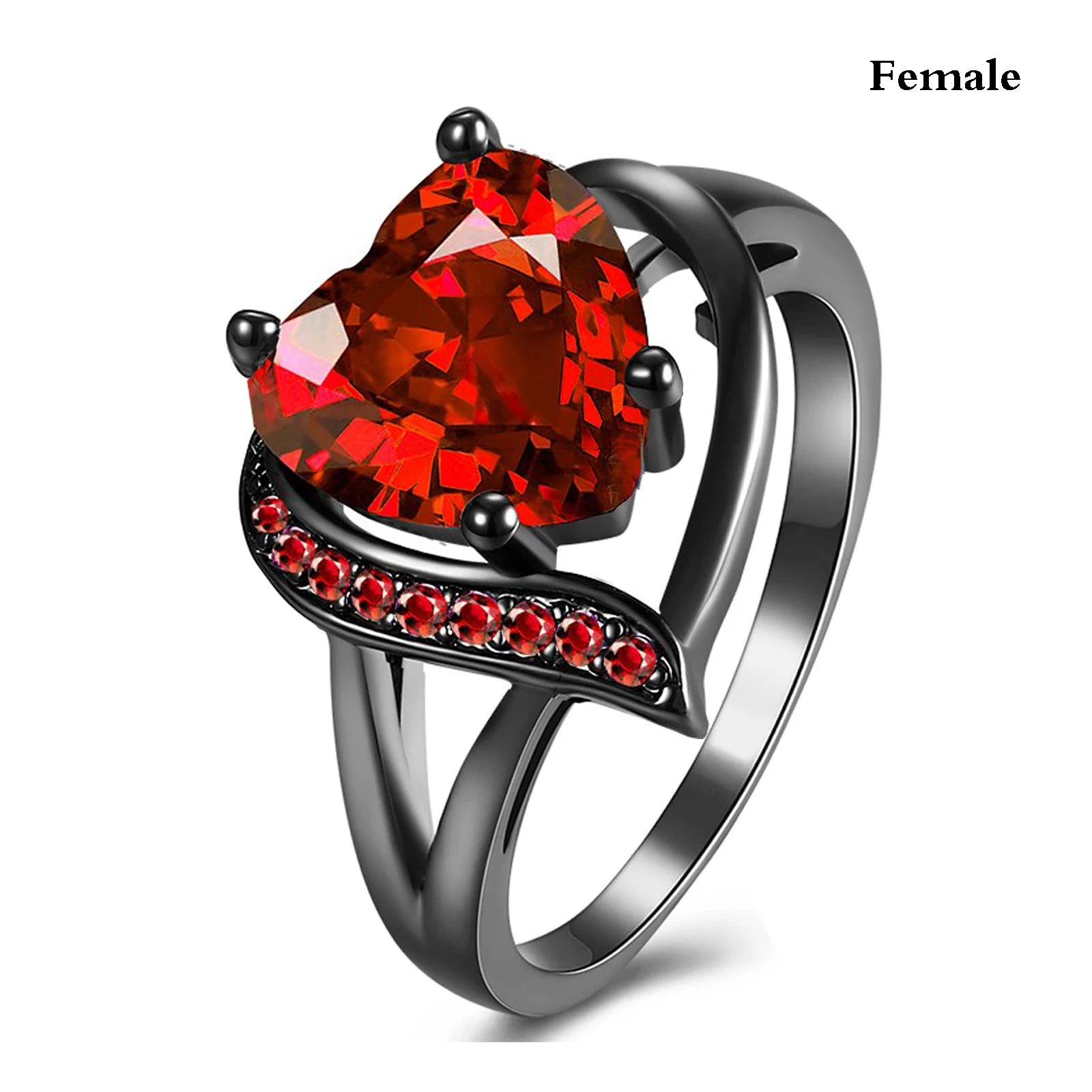 Couple Romantic  Rings Women Heart Blue Rhinestones Zircon Ring Men Stainless Steel Celtic Dragon Ring