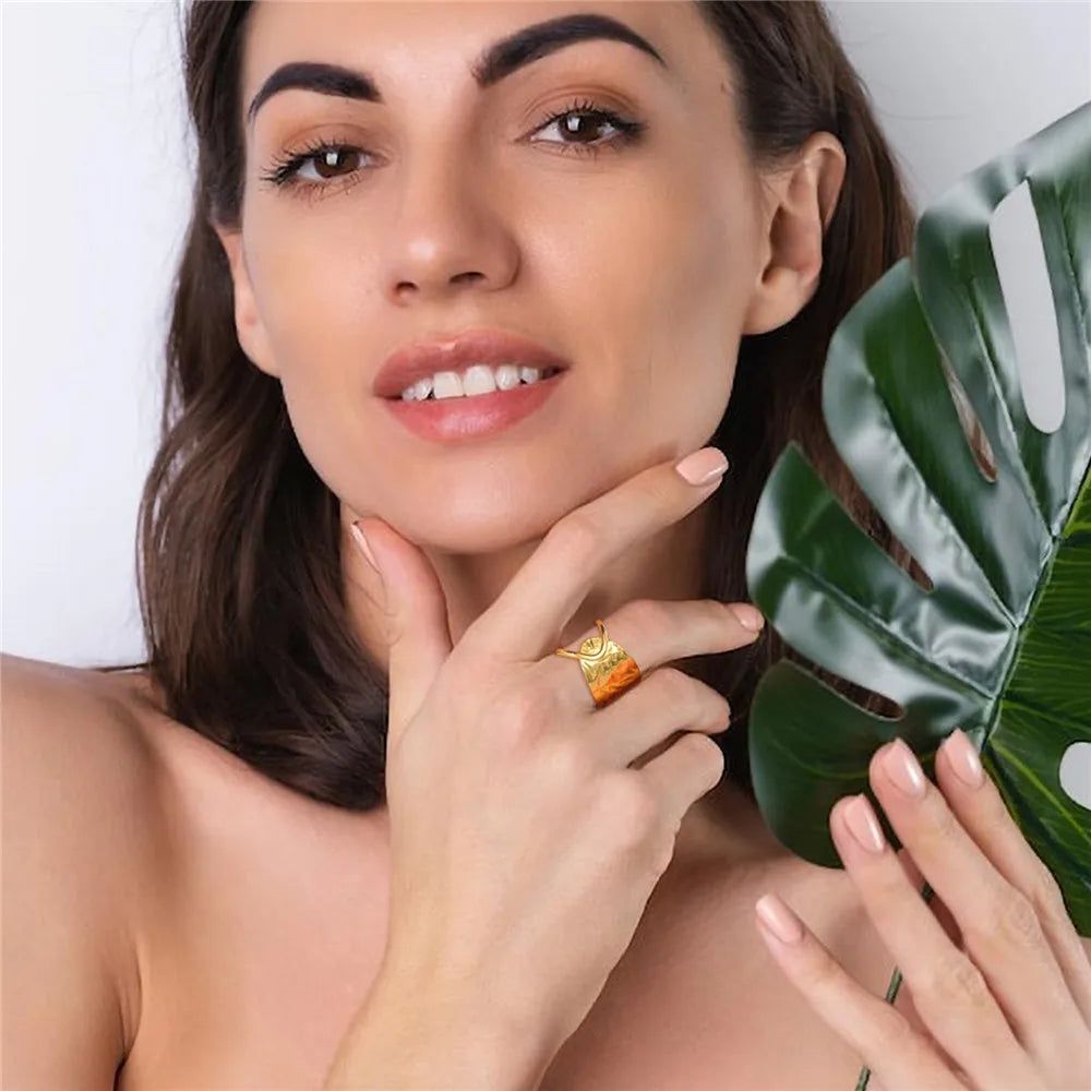 Fancy Stainless Steel Women Rings
