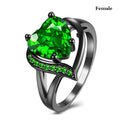 Couple Romantic  Rings Women Heart Blue Rhinestones Zircon Ring Men Stainless Steel Celtic Dragon Ring