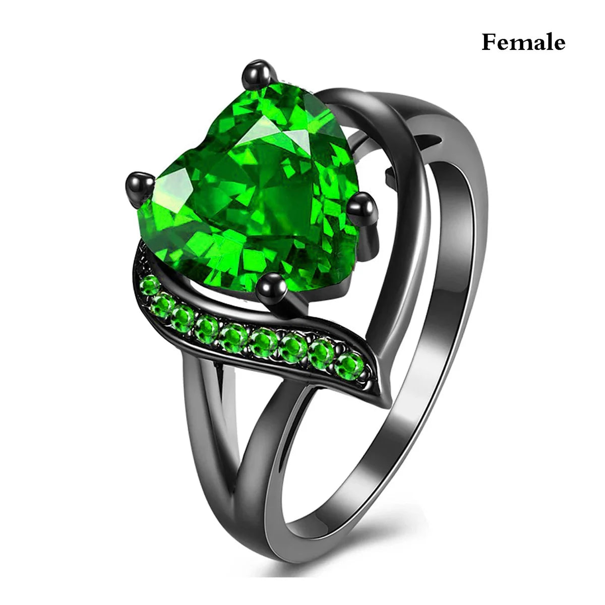 Couple Romantic  Rings Women Heart Blue Rhinestones Zircon Ring Men Stainless Steel Celtic Dragon Ring