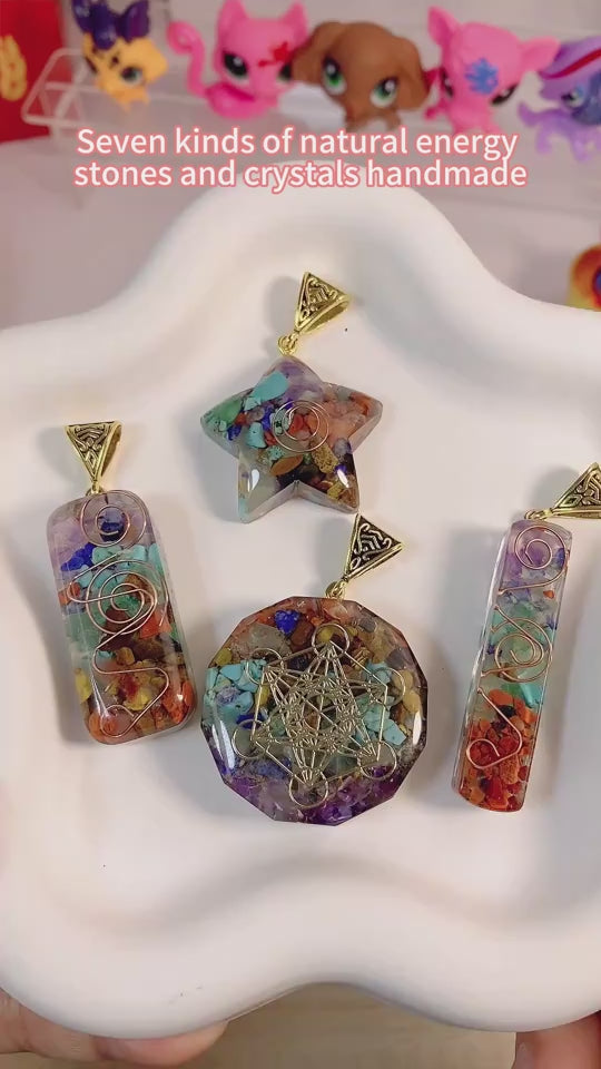 Retro Reiki Healing Energy Crystal Pendant Natural Stone For Yoga Meditation