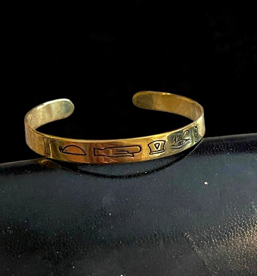Zaffir Pharaonic Letters & Arabic Quran Pure Copper Bracelet – Handmade