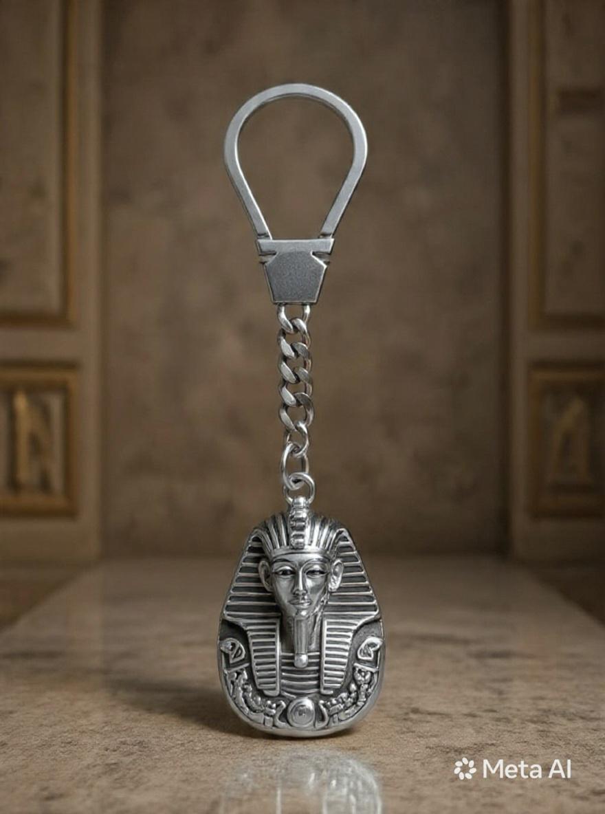 ZAFFIR PHAROS KINGS KEYCHAIN 100% PURE COPPER SILVER PLATED, HANDMADE,LUXURY GIFT
