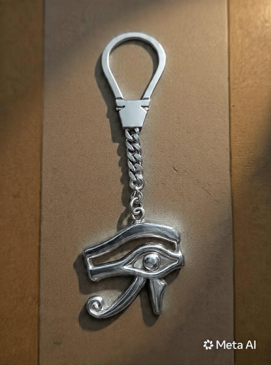 ZAFFIR PHAROAH KINGS KEYCHAIN 100% PURE COPPER SILVER PLATED, HANDMADE,Made in Egypt