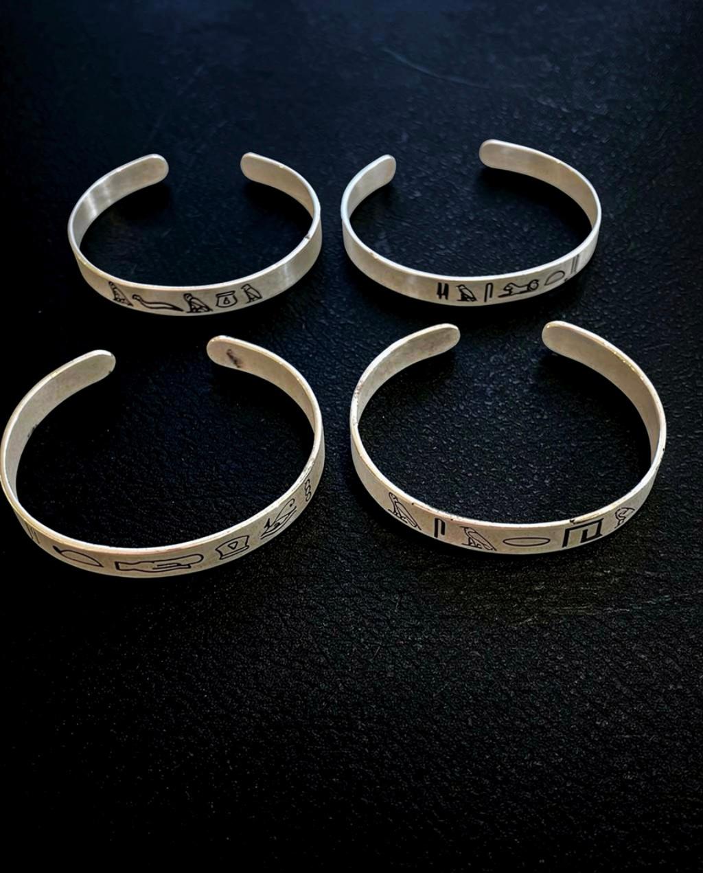 Zaffir Pharaohs Letters & Arabic Quran Bracelet – Pure Copper, Silver Plated Handmade