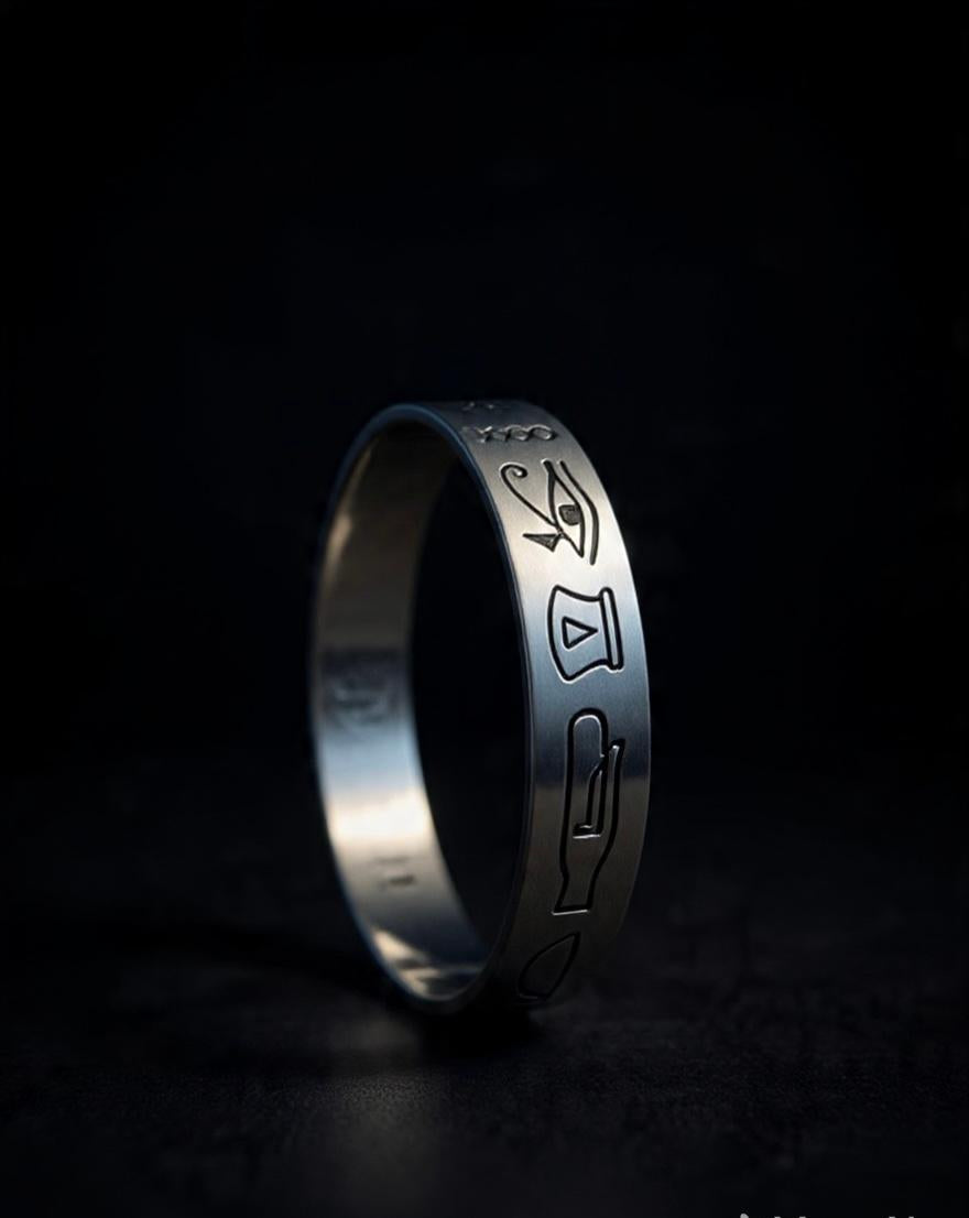 Zaffir Pharaohs Letters & Arabic Quran Bracelet – Pure Copper, Silver Plated Handmade