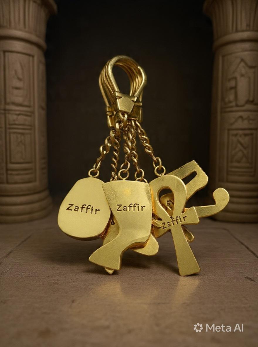 ZAFFIR PHAROS KINGS KEYCHAIN 100% PURE COPPER, HANDMADE,LUXURY GIFT