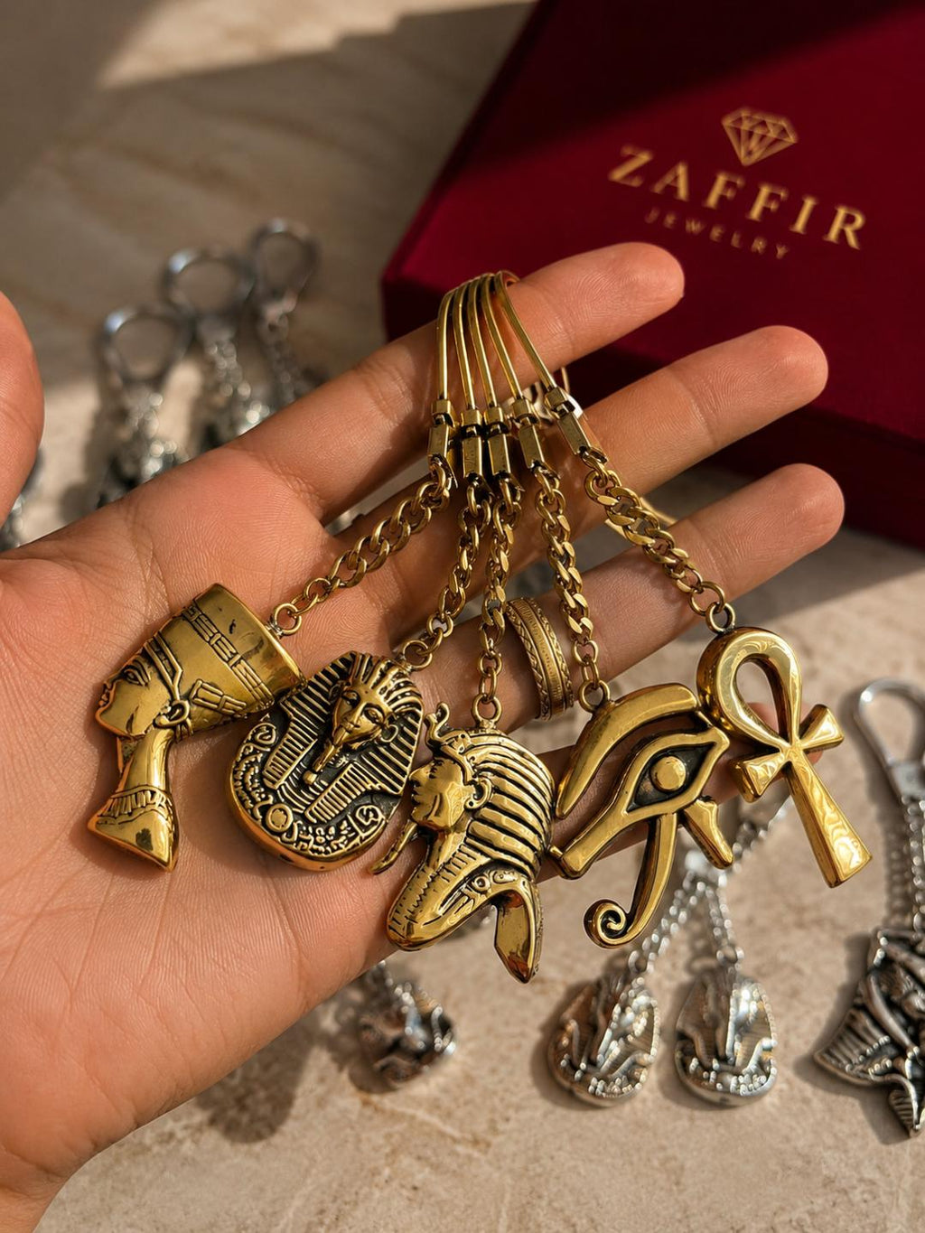 ZAFFIR PHAROS KINGS KEYCHAIN 100% PURE COPPER, HANDMADE,LUXURY GIFT