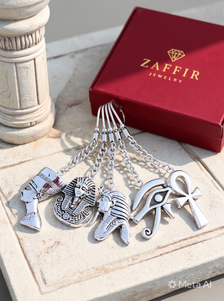 ZAFFIR PHAROS KINGS KEYCHAIN 100% PURE COPPER SILVER PLATED, HANDMADE,LUXURY GIFT
